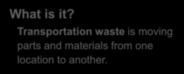 Transportation Waste What is it?