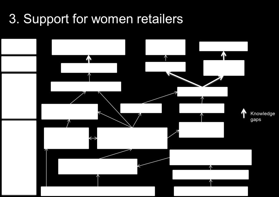 Support for women retailers Support for women retailers is a pilot-scale activity, testing out methodologies for enhancing their livelihoods which will only result in significant contributions