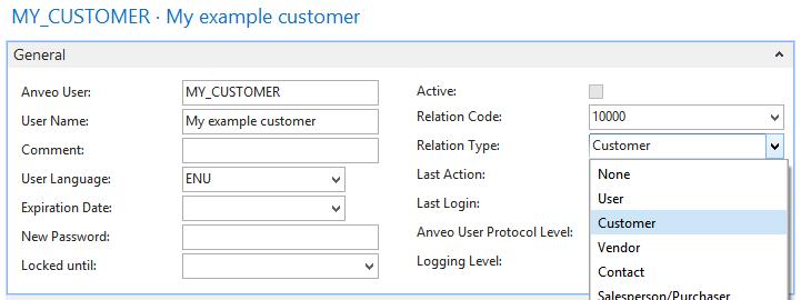 Set-up Anveo user with data filter Connect your Anveo user to a customer, vendor or sales