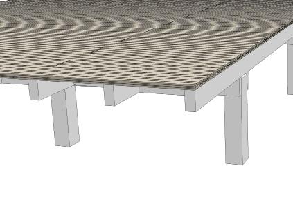 Decking boards also function and look best when laid perpendicular to building line / door / viewing point.