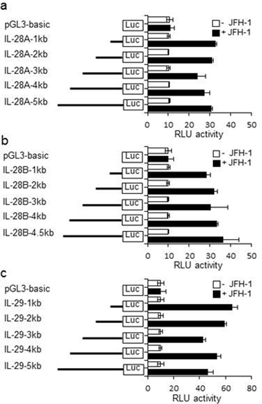 Page 2 of 7 Figure 2 Transcriptional activity at the IL-28A, IL-28B, and IL-29 promoter by HCV infection.