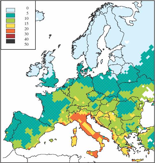 Particularly large reductions of all emissions are foreseen in the New Member States following full implementation of EU air quality legislation.