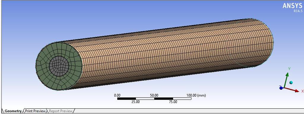 (C) IOSR Journal of Mechanical and Civil Engineering (IOSR-JMCE) Fig. 4 Meshed Geometry of a absorber tube V.
