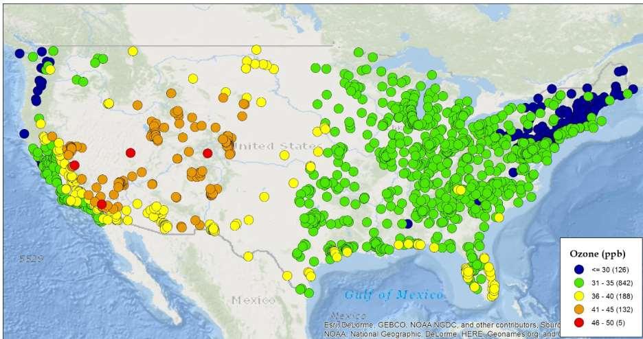 13 Background ozone concentrations Background concentrations of ozone a big issue in some areas.