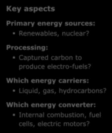 ++ Which energy converter: Internal combustion, fuel cells, electric motors?