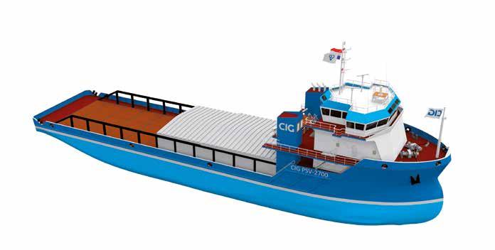 OFFSHORE VESSELS The CIG 6000 GC-E provides a highly versatile means of transport for a diverse range of special cargos, is capable of off-loading offshore and can act as a platform for a variety of