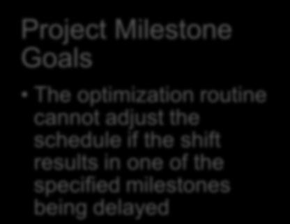 Project Milestone Goals The optimization routine cannot