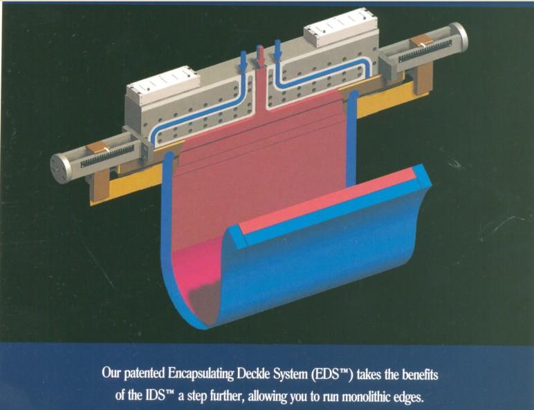 IDS Cloeren's patented Internal Deckle System (IDS") enables you to easily adjust the width of the extruded product with a minimal amount of downtime.