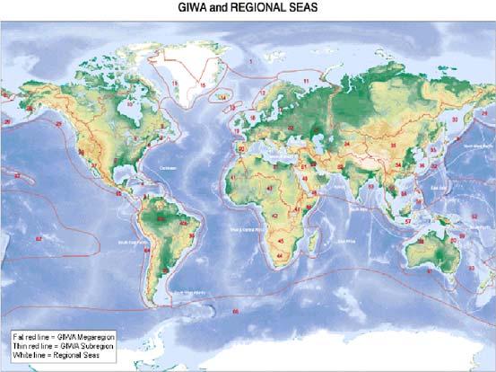 GIWA REGION BOUNDARIES For more information on GIWA, boundaries, regions, waterbasins and