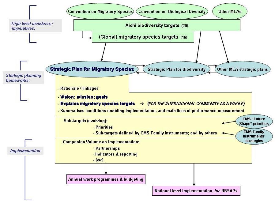 The SPMS provides a broad framework that is capable of harnessing all related migratory species conservation efforts by the international community as a whole in the same direction (see Figure 2,