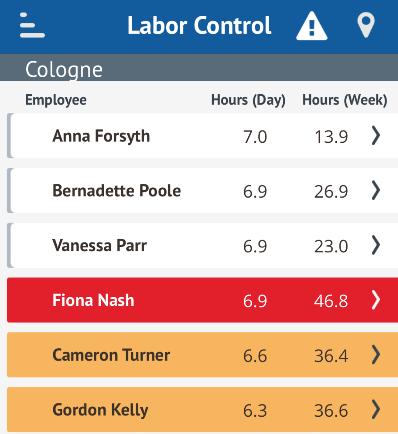 2 Detail Screens InMotion mobile includes the following screens for detailed drill-down information for employees, tenders, service charges, and check details.