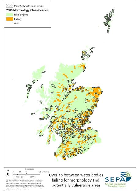 Figure 9: Map of potentially vulnerable areas, and