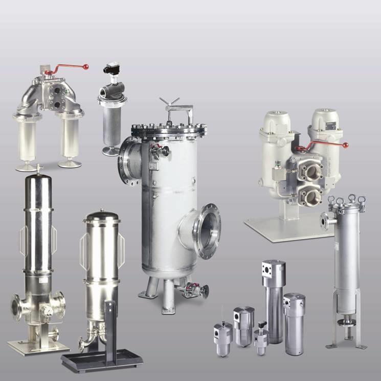 Effective separation of all kinds of solids Variety of designs Variety of filter materials Temperatures up to 400 C Pressures
