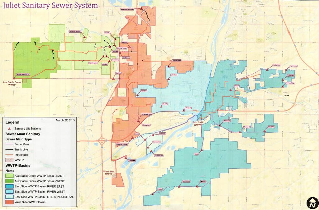 Joliet Sanitary Sewer System 571 Miles of Sewer (Separate & Combined) 12,448