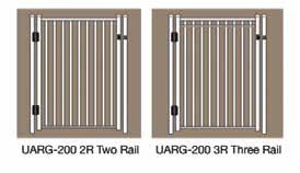 Balusters Square Balusters, ¾ wide, come standard with Ultra Railing. Design Options Ultra gates are designed to match your railing system perfectly balusters, rails and posts.