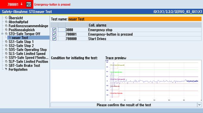 Safety Integrated Acceptance test Partially automated test of safety