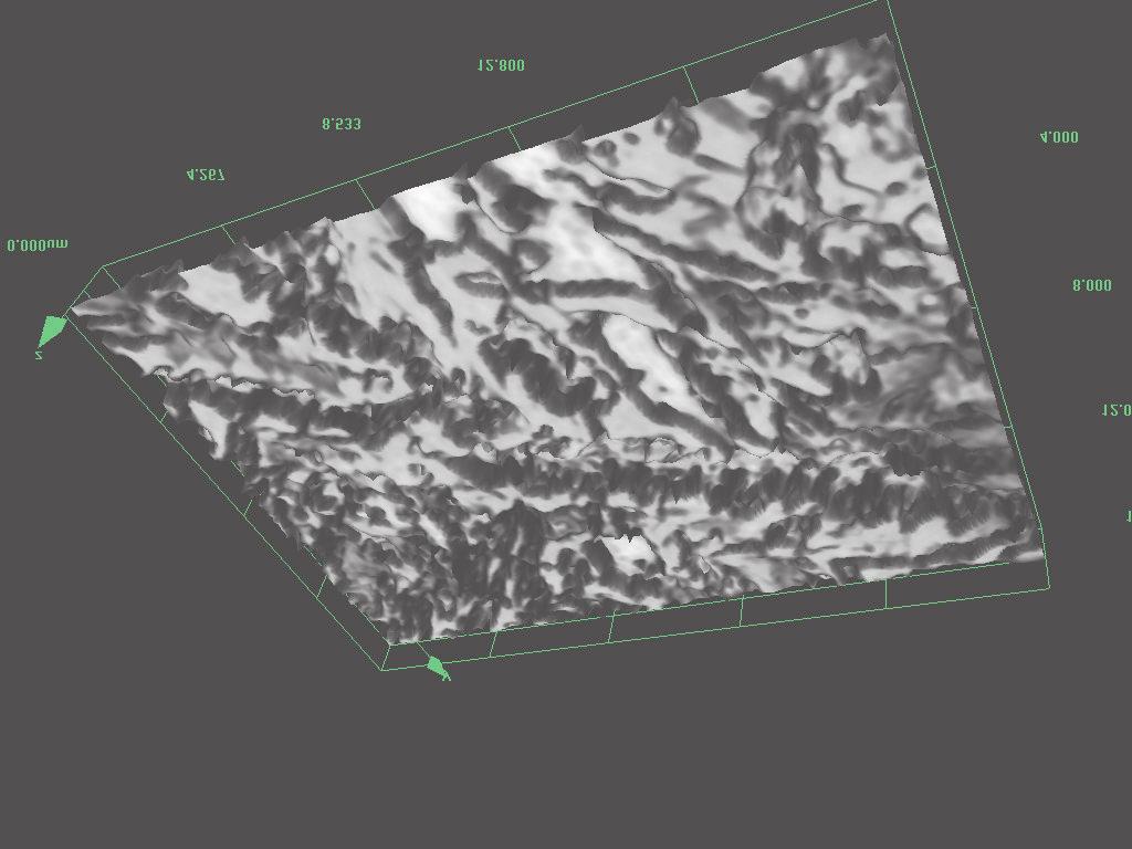 The bainitic microstructure pattern in the matrix of the investigated cast iron after the heat treatment, obtained by means of the confocal microscope, is presented in Figure 7.