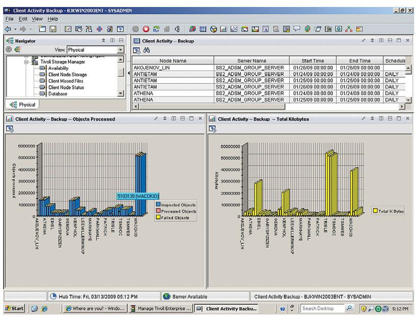 Page 8 Figure 2: Tivoli Storage Manager provides customizable operational monitoring and historical reporting capabilities.