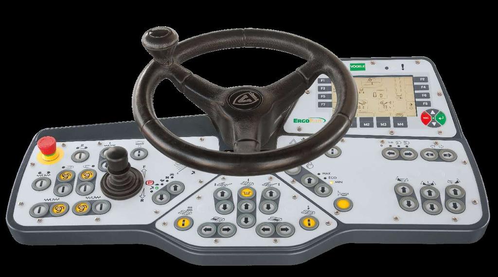 The ErgoPlus Paver Operator s Console Clear and Logical Arrangement of Controls The ErgoPlus paver operator s console has been designed according to practice-related principles.