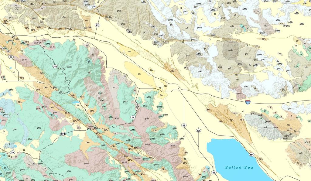 Significant faulting, often acts as a barrier to groundwater flow Valley fill is recent