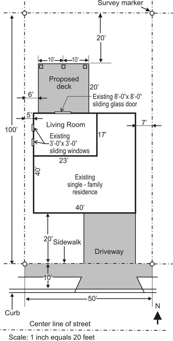 All lumber is to be Douglas fir-larch No. 2 or better with minimum design stresses specified in the tables. All posts are to be 4x4 minimum. Soil bearing pressure is 1,000 psf minimum.