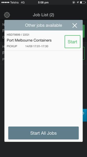 3.3 Multiple Jobs When a Fleet Controller enters multiple notifications into the Containerchain notification website against one truck registration, the jobs are automatically sent to the app.