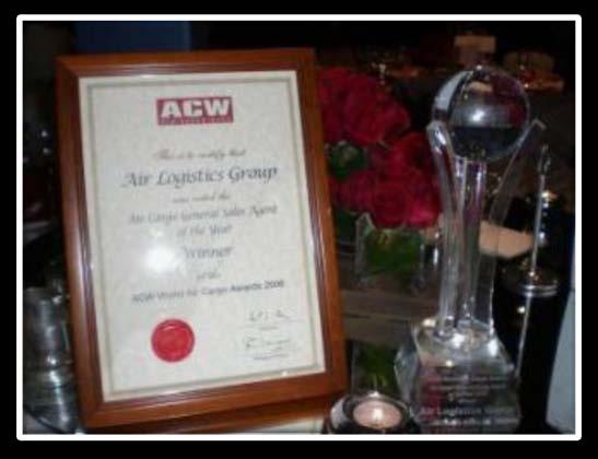 Achievements Air Cargo General Sales Agent of the Year 2007, 2008 & 2010 In May 2003, Air Logistics was the first