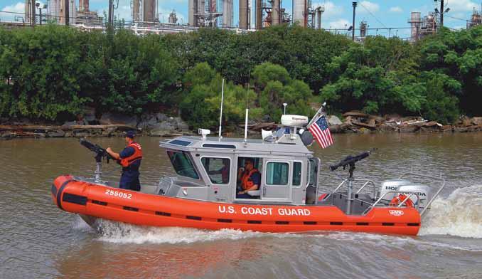 Coast Guard personnel may board ships, inspect cargo, and deny access to the port.