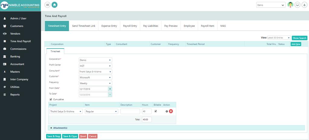 Attachments Attachments screen will be expanded by clicking on it, where you can attach timesheet of the consultant in jpeg, gif, png, xls, xlsx, doc, docx, pdf, txt, xps format.