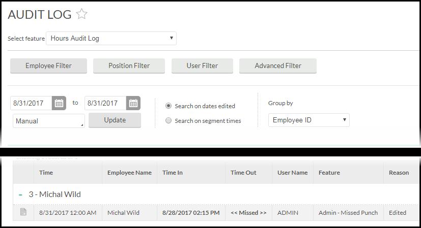 Tools and Resources Hours Audit Log provides a permanent