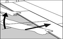 Fig 9. Lift floorboard and push it against the row in front.