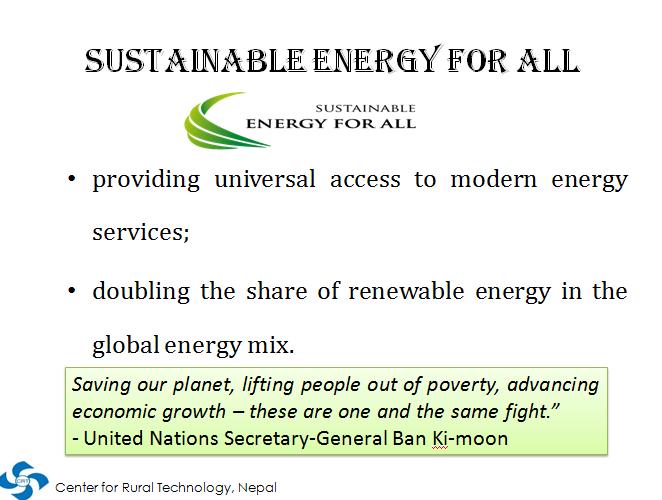 EVD Solutions Sustainable Energy for All (SE4ALL) Environment Friendly Local Governance Framework (EFLG)