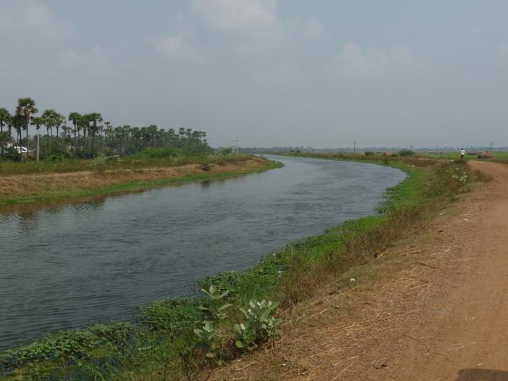 Picture 1: Guntur Canal coming for Krishna Barrage Atmakur Village has labour problem, farmers are looking out for new techniques to solve this problem.