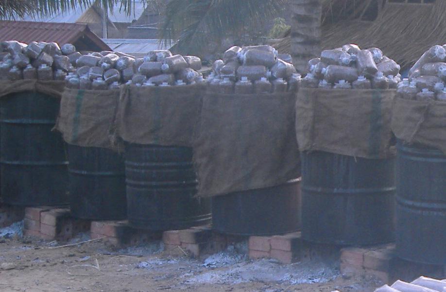 Each oil drum contains 100-110 bags C D)