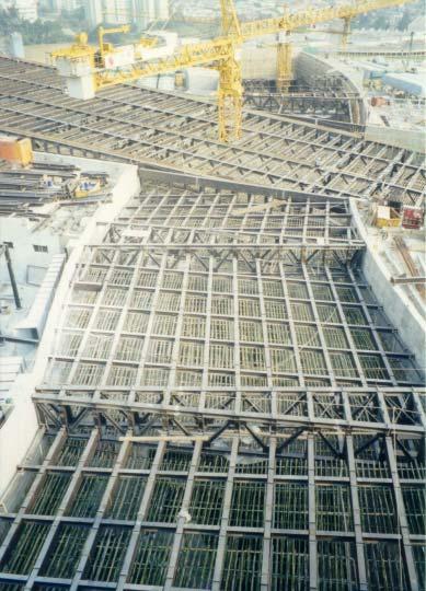 Steel frame that formed the skeleton of the skylight of