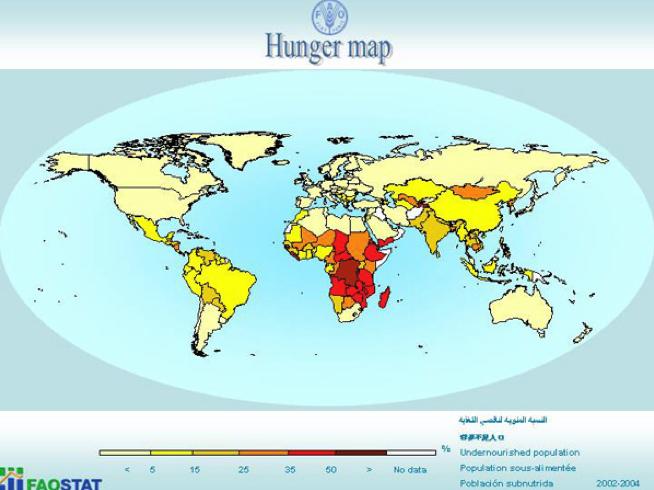 FAO World Hunger Map Map source: FAO.