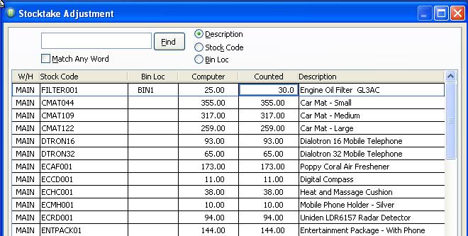 CK Stock Take Page 5 of 8 At the foot of the browse screen is a Microsoft Excel icon. Clicking on this will create a spreadsheet based on the information in the browse screen.