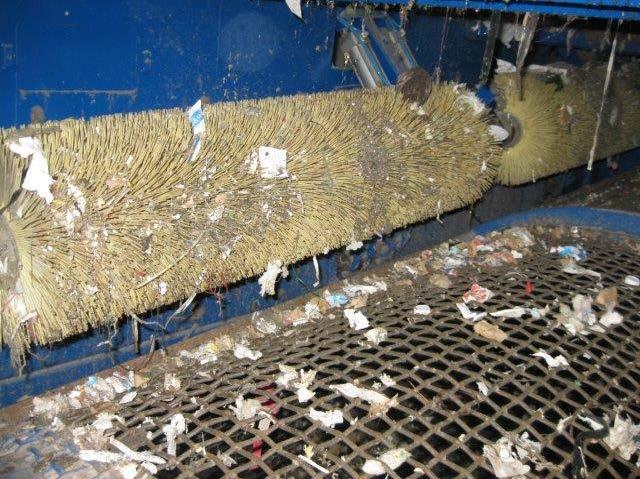 Trommel Brushes Miller Waste staff noticed that increased moisture in the feedstock resulted in blinding of the trommel screen.