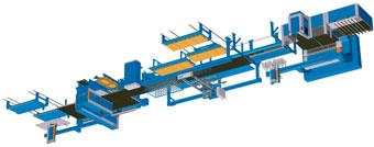 interrupting machine operation - Integration to next process steps such as bending - Storage connections Automated part handling Shear Genius with stacking system STS Stacking solution with fast