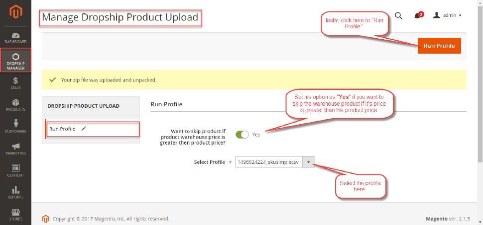 Now, after downloading the sample file (CSV, XML, XLS) if you want to use it for uploading the products in bulk, you need to enter the product details first and then under Upload Product File upload