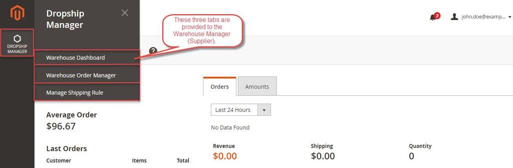 Warehouse Order Manager(To manage the warehouse Orders) Manage Shipping Rule(To Manage Shipping Rules).