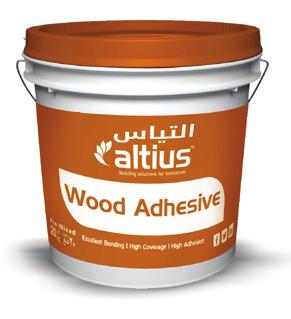 Adhesives Altius Wood Adhesive Polyvinyl acetate based wood working adhesive Can be used for framework assembly, mortise and tenon joint, dowel joint, bevelled joint, bonding veneers, etc.