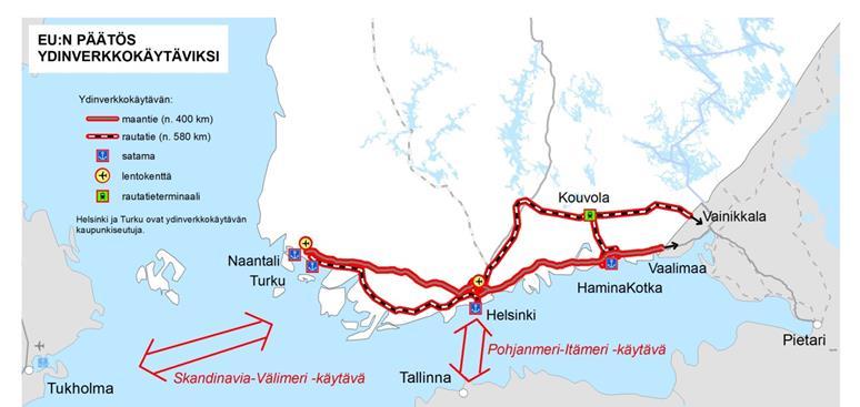 Kouvola Rail-Road Terminal In Finland ScanMed Core Network Corridor connects Kouvola Rail-Road Terminal and all Core Network Corridor Harbours to each other.