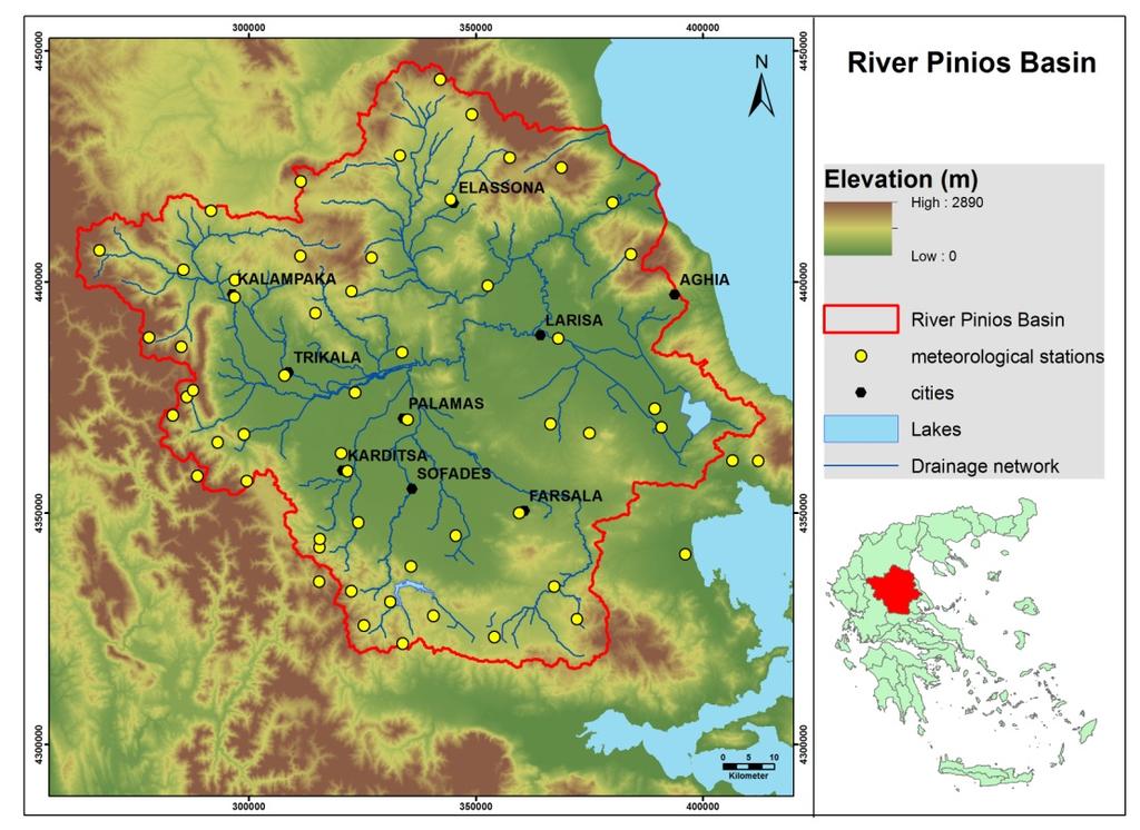 STUDY AREA / River Pinios basin Pinios Basin is considered as one of the highest productive basins in Greece Total surface area is 11.