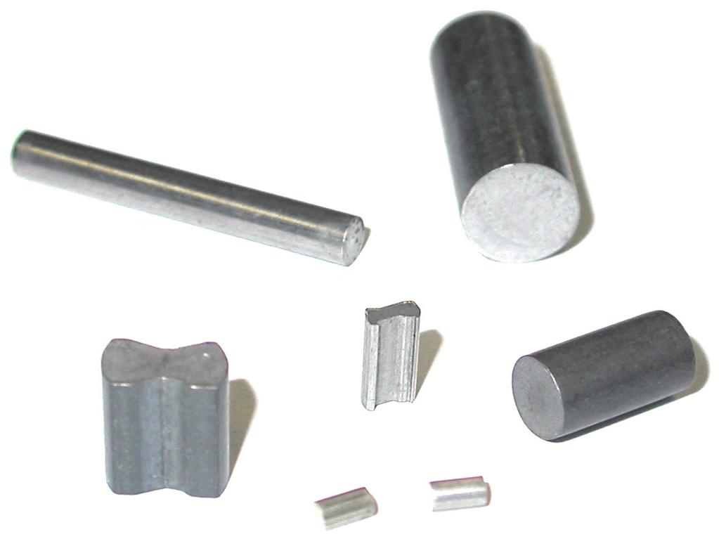 stainless steels and special alloys Diameter from 0.8 mm Length from 14.
