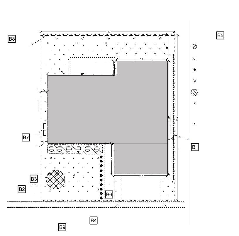 concrete pathway concrete pathway Lot Line Landscape Plan (example) (Refer to reverse side for labeled items) Plant Legend Proposed 6 solid (masonry on wood) fence* 1 24 box Canopy Tree Patio (Rear