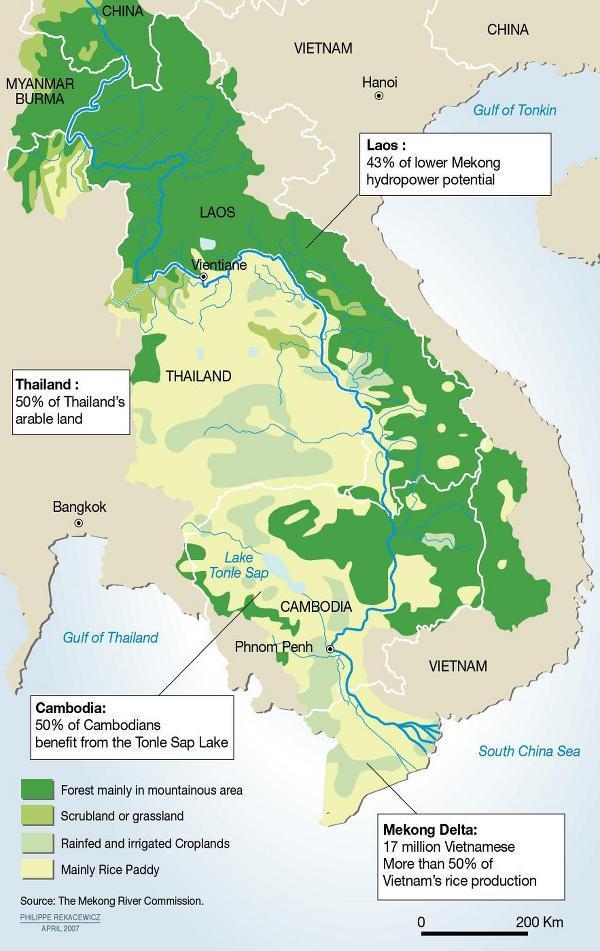 SOURCE 9 The Mekong Delta in southern Vietnam, which produces nearly half of the country's rice, is particularly vulnerable to global sea level increase.
