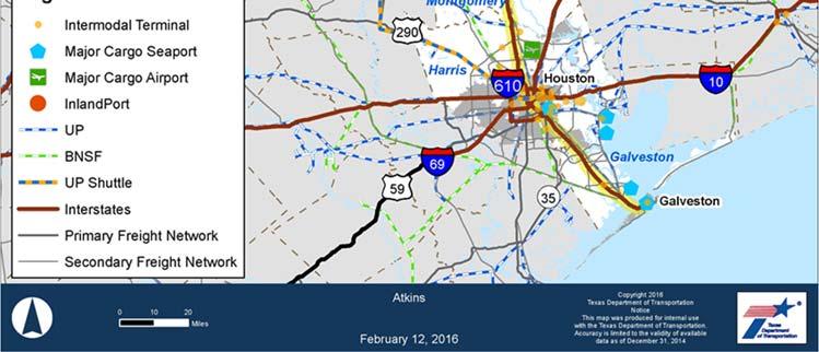 movement between those two major markets including the major seaports in the Houston and Galveston, and major inland ports in Dallas and Fort Worth.