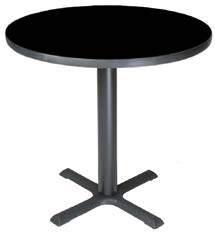 H L-20 Table - Chrome 30 Dia x 29 H L-14 Glass Table - Black (Rounded Corners)