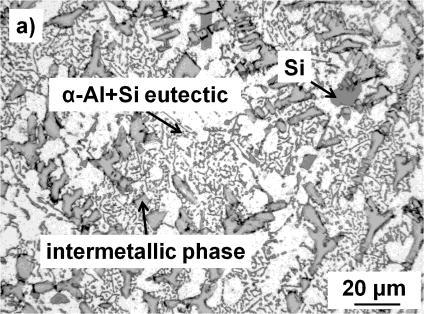 3. RESULTS 3.1 Microstructure The microstructure of slowly solidified AlSi23Fe8Cr1 alloy (Fig.